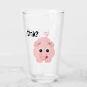 "Oink?" Cute Pink Pig Glas (Voorkant)