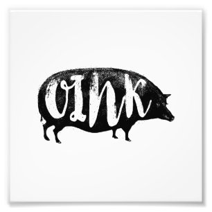 OINK Funny  Pig Foto Afdruk