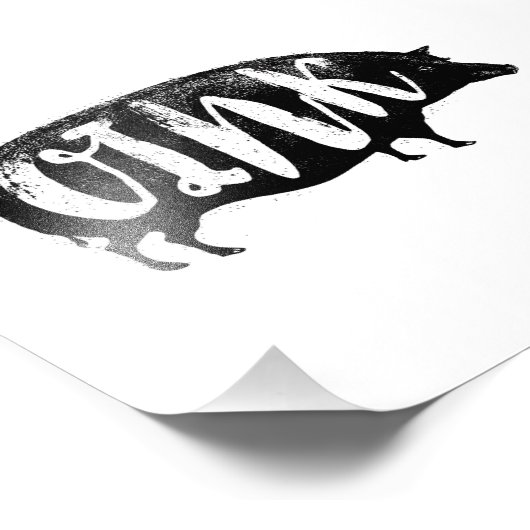 OINK Funny  Pig Foto Afdruk (Hoek)