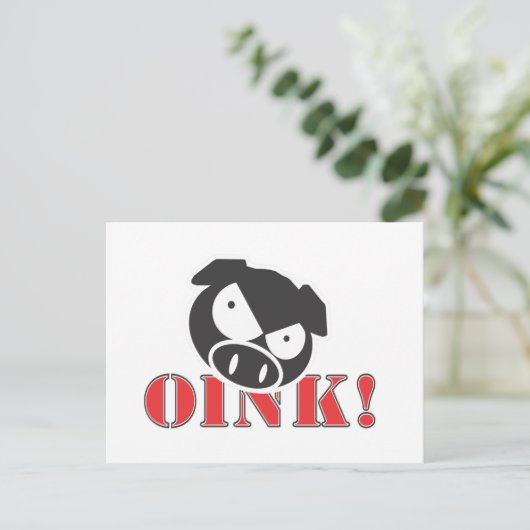 OINK_GraphicReversed Briefkaart (Staand voorkant)