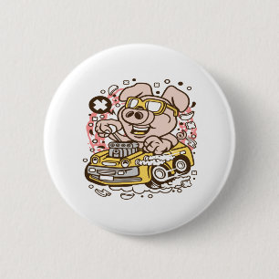 Oink Hotrod Ronde Button 5,7 Cm