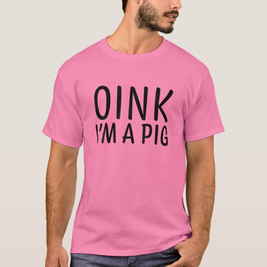 Oink ik ben een gewoon grappig laffe kostuum van L T-shirt (Voorkant)