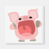 "OINK!!!" Leuke Cartoon Varkensmagneet Magneet (Voorkant)
