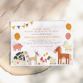 Oink Moo Cock-a-doedle-doo Farm Animals Birthday Kaart