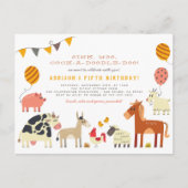 Oink Moo Cock-a-doodle-doo Fun Boerderij Birthday  Briefkaart (Voorkant)