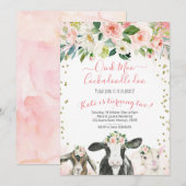 Oink Moo Cockadoodle Doo Girl Birthday Uitnodiging (Voorkant / Achterkant)