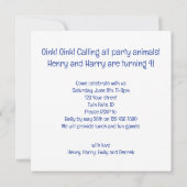 Oink! Oink! Alle feestbeesten bellen, varken uitno Kaart (Achterkant)