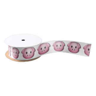 Oink Oink Cute Pig Satijnen Lint