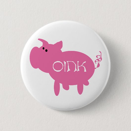 Oink Pig Tshirts en Gifts Ronde Button 5,7 Cm (Voorkant)