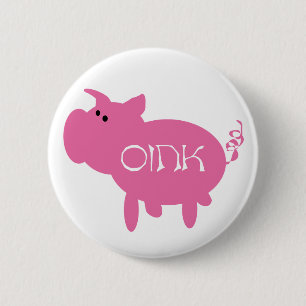 Oink Pink Pig Ronde Button 5,7 Cm