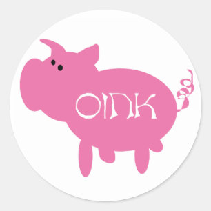 Oink Pink Pig Ronde Sticker