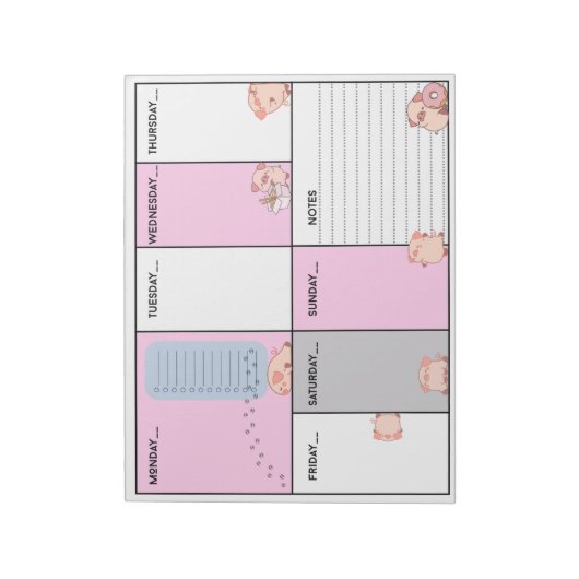 Oinky A4 weekplanner / notitieblok (Linkerzijde)