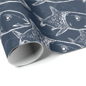 Oio - Hawaïaans beendervis print patroon Cadeaupapier (Rol Hoek)