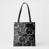 Oio - Hawaïaanse beenvis zwart-wit print Tote Bag (Voorkant)
