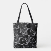 Oio - Hawaïaanse beenvis zwart-wit print Tote Bag (Achterkant)