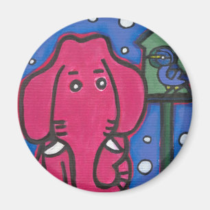 Oise de olifant houdt van haar vogel, Fridge Magne Magneet