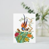 Oiseaux et fleurs briefkaart (Staand voorkant)