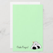 Oishii Onigiri Briefpapier (Bleek groen) (Voorkant / Achterkant)