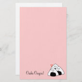 Oishii Onigiri Briefpapier (Bleek roze) (Voorkant / Achterkant)