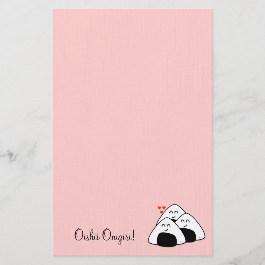 Oishii Onigiri Briefpapier (Bleek roze) (Voorkant)