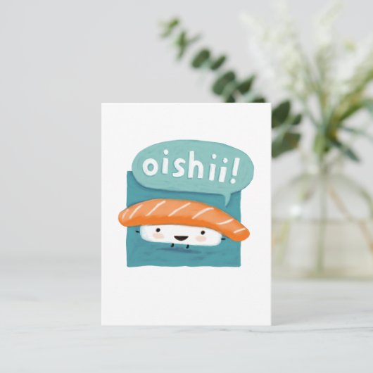 Oishii Sushi Briefkaart (Staand voorkant)