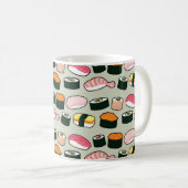 Oishii Sushi Fun Illustrations Pattern (Griekenlan Koffiemok (Voorkant rechts)