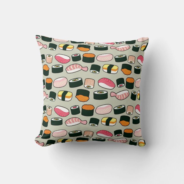 Oishii Sushi Fun Illustrations Pattern (Griekenlan Kussen (Voorkant)