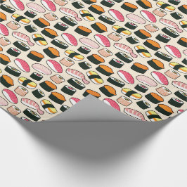 Oishii Sushi Fun Illustrations Pattern (grijs) Cadeaupapier
