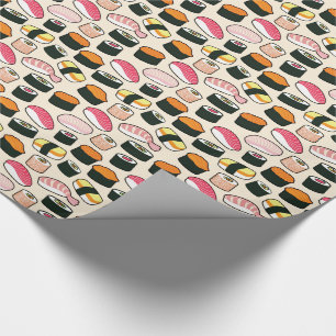Oishii Sushi Fun Illustrations Pattern (grijs) Cadeaupapier