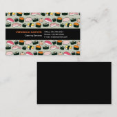 Oishii Sushi Fun Illustrations Pattern (grijs) Visitekaartje (Voorkant / Achterkant)