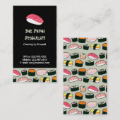 Oishii Sushi Fun Illustrations Pattern (grijs) Visitekaartje (Voorkant / Achterkant)