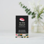 Oishii Sushi Fun Illustrations Pattern (grijs) Visitekaartje (Staand voorkant)