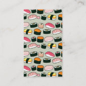 Oishii Sushi Fun Illustrations Pattern (grijs) Visitekaartje (Achterkant)