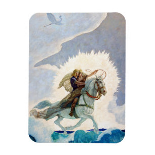 Oisin Rides to the Land of Youth by N.C. Wyeth Magneet