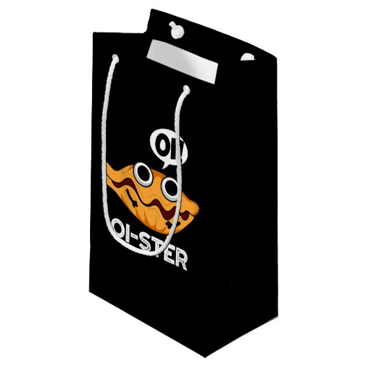 Oister Funny Animal Oyster Pun Dark BG Klein Cadeauzakje (Voorkant Gekanteld)