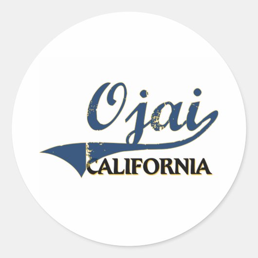 Ojai California City Classic Ronde Sticker (Voorkant)