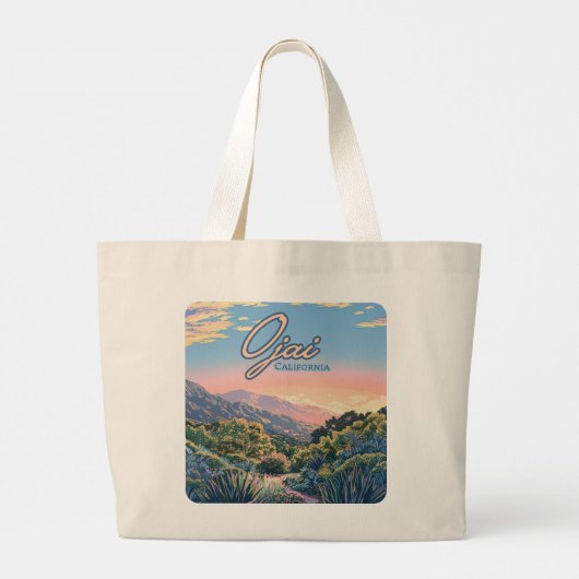 Ojai California Topa Mountains landschap Grote Tote Bag (Achterkant)