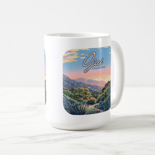 Ojai California Topa Mountains landschap Koffiemok (Voorkant rechts)