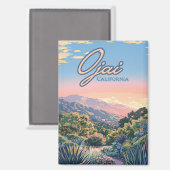 Ojai California Topa Mountains landschap Magneet (Voorkant / Achterkant)
