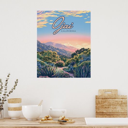 Ojai California Topa Mountains landschap Poster (Keuken)