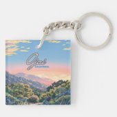 Ojai California Topa Mountains landschap Sleutelhanger (Achterkant)