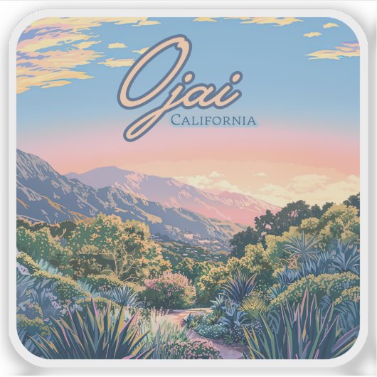 Ojai California Topa Mountains landschap Sticker (Voorkant)