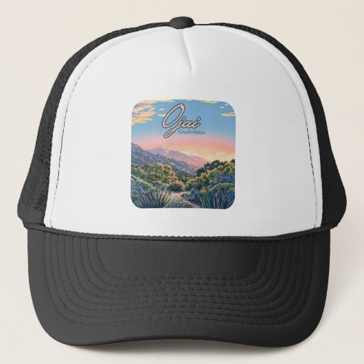 Ojai California Topa Mountains landschap Trucker Pet (Voorkant)