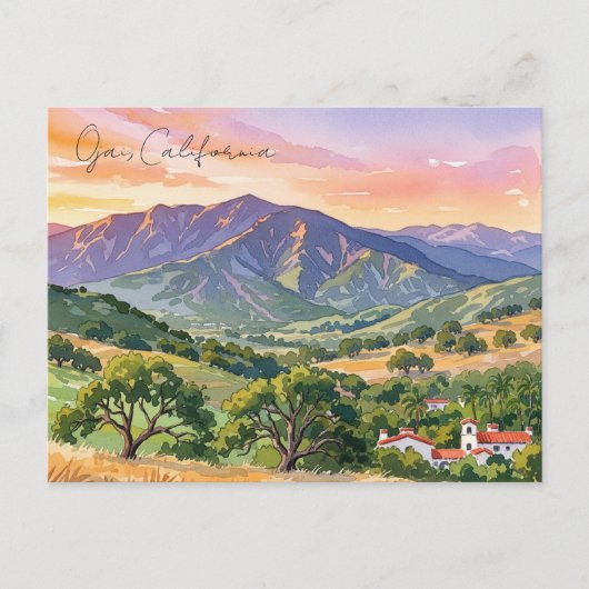 Ojai California Travel Briefkaart (Voorkant)