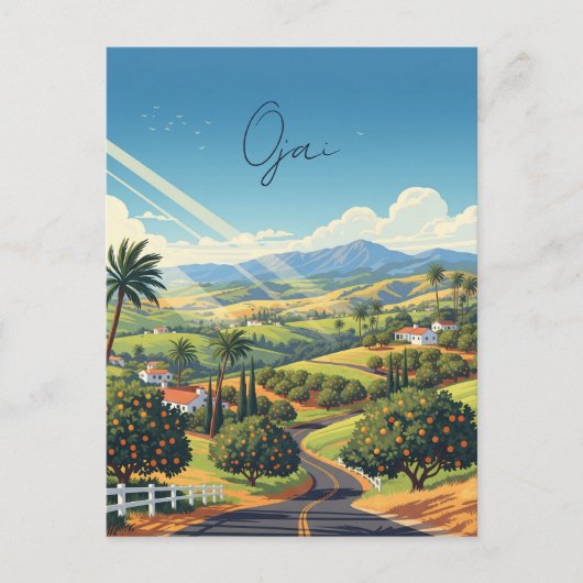 Ojai California Travel Briefkaart (Voorkant)