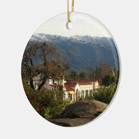 Ojai met sneeuw keramisch ornament (Links)