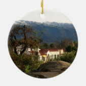 Ojai met sneeuw keramisch ornament (Achterkant)