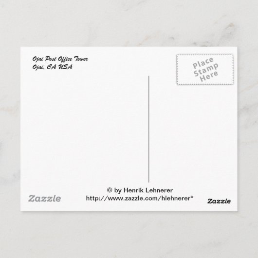 Ojai Post Kantoor Tower Briefkaart (Achterkant)