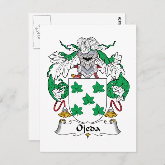 Ojeda Family Crest Briefkaart (Voorkant / Achterkant)