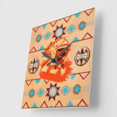 Ojibwa Wall Clock Vierkante Klok (Hoek)